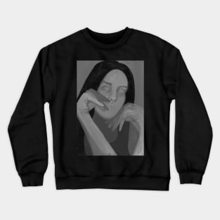 Black and white girl portrait Crewneck Sweatshirt